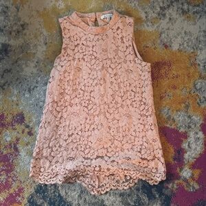 Pink Lace Sleeveless shirt